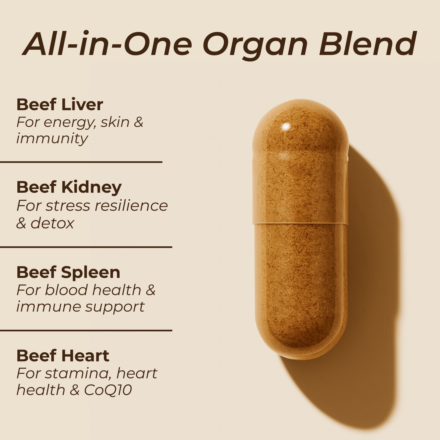 100% Australian Grass-Fed Liver, Kidney, Heart & Spleen | 120 Capsules