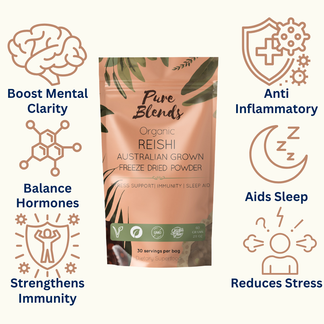 100% Australian Grown Reishi Mushroom Freeze Dried Powder