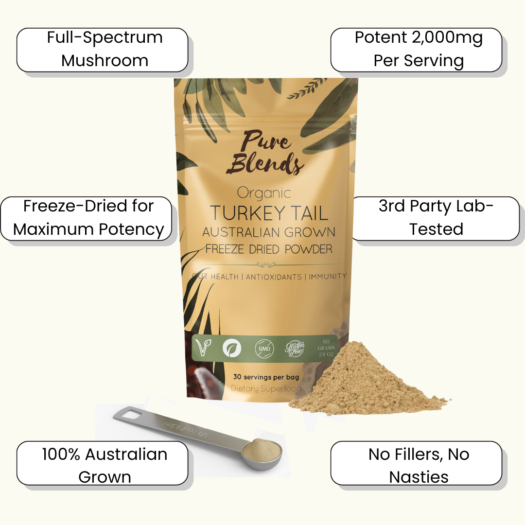 100% Australian Grown Turkey Tail Mushroom Freeze Dried Powder