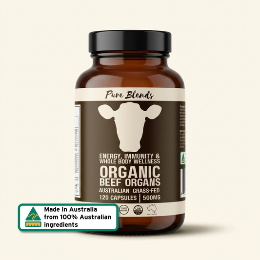 Beef Organs Supplement | Liver, Heart, Kidney & Spleen | 120 Capsules