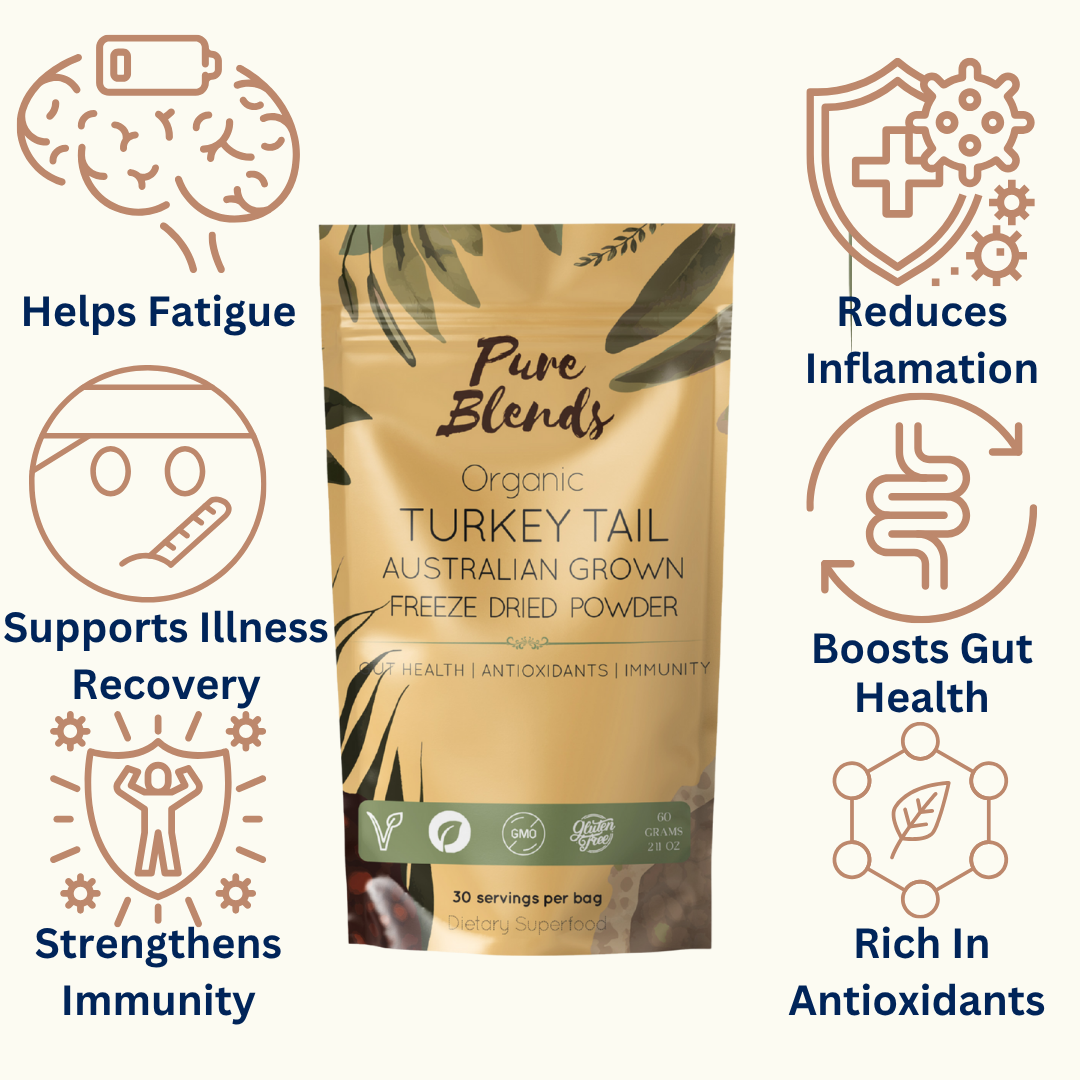 100% Australian Grown Turkey Tail Mushroom Freeze Dried Powder