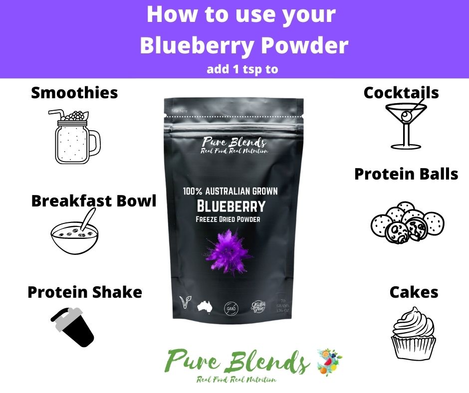 100% Australian Grown Blueberry Freeze Dried Powder